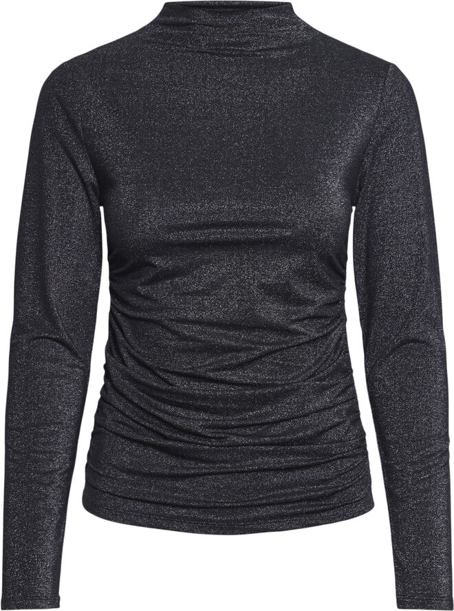 Pieces PCMONICA LS GLITTER RUCHING TOP NOO Striber/tern