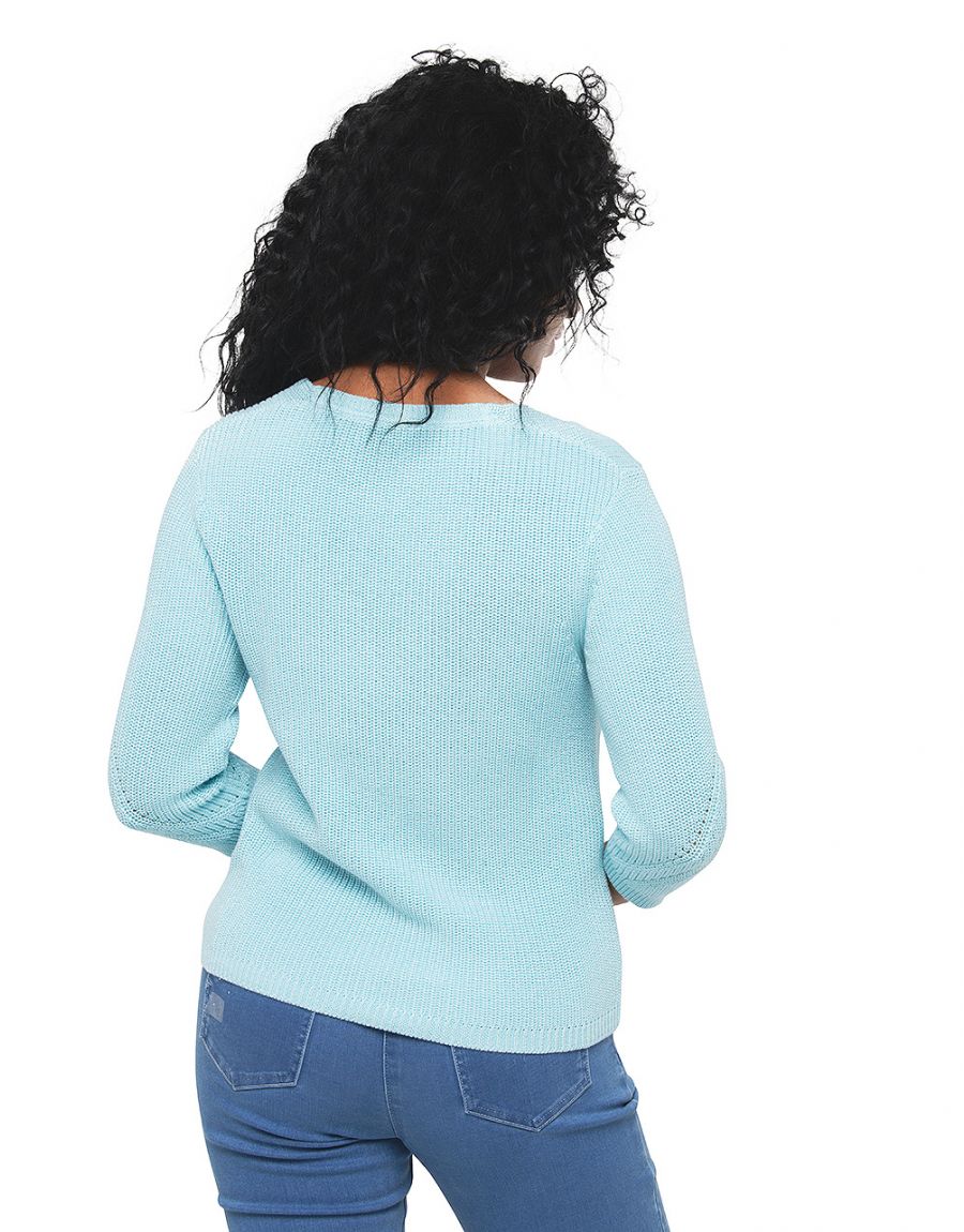 Pull bleu ciel irisé