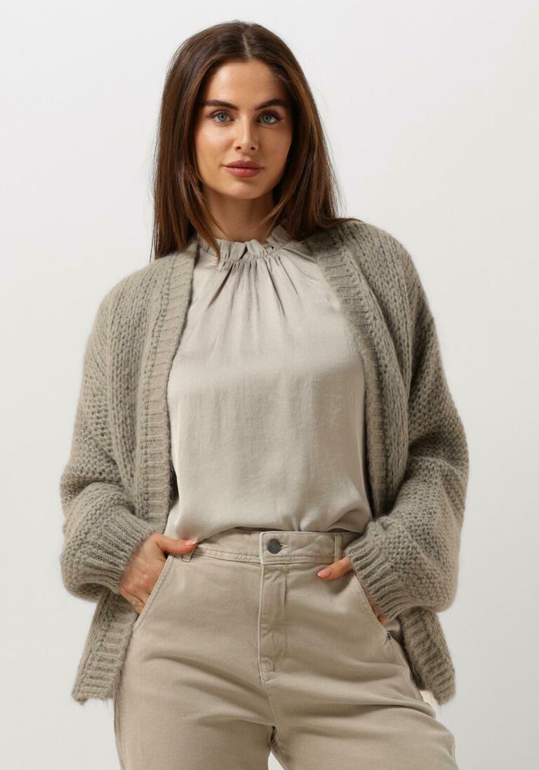 SUMMUM groene summum vest oversized cardigan mohair blend knit