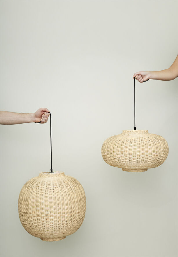 Hübsch Chand Pendant Round Natural Natur