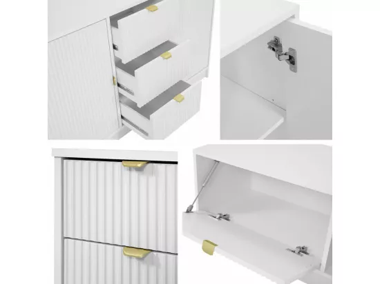 Commode Comfivo Larmire 102, Blanc, Avec tiroirs, 75x80x40cm