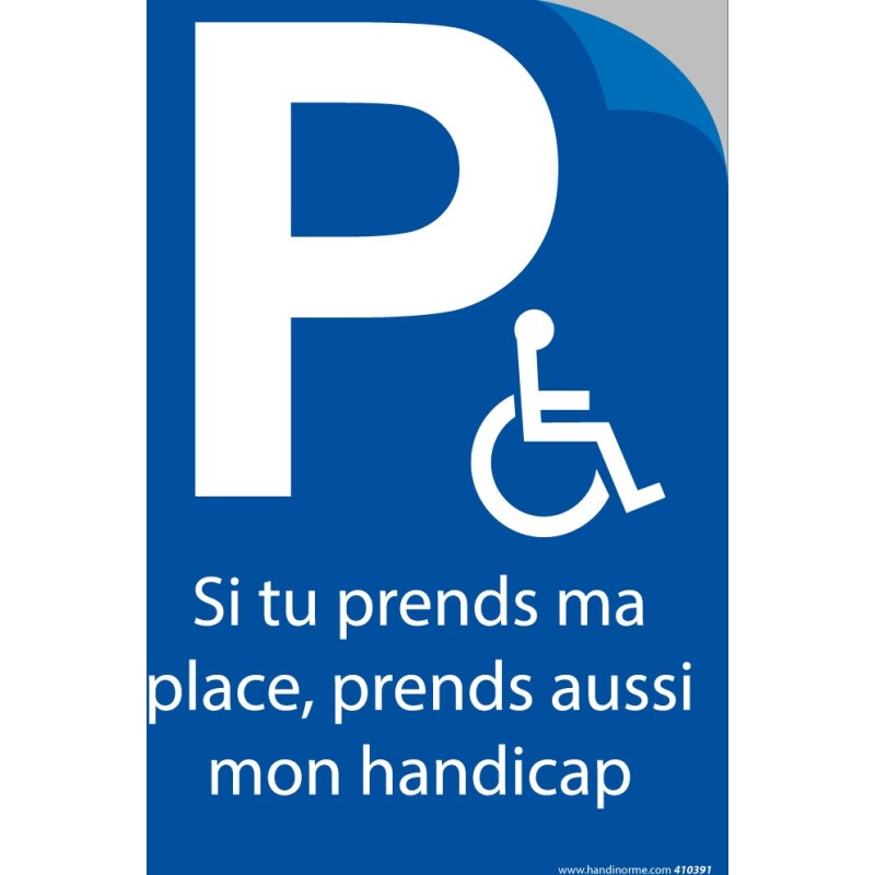 Lot de 20 Autocollants Si tu prends ma place, prends aussi mon handicap