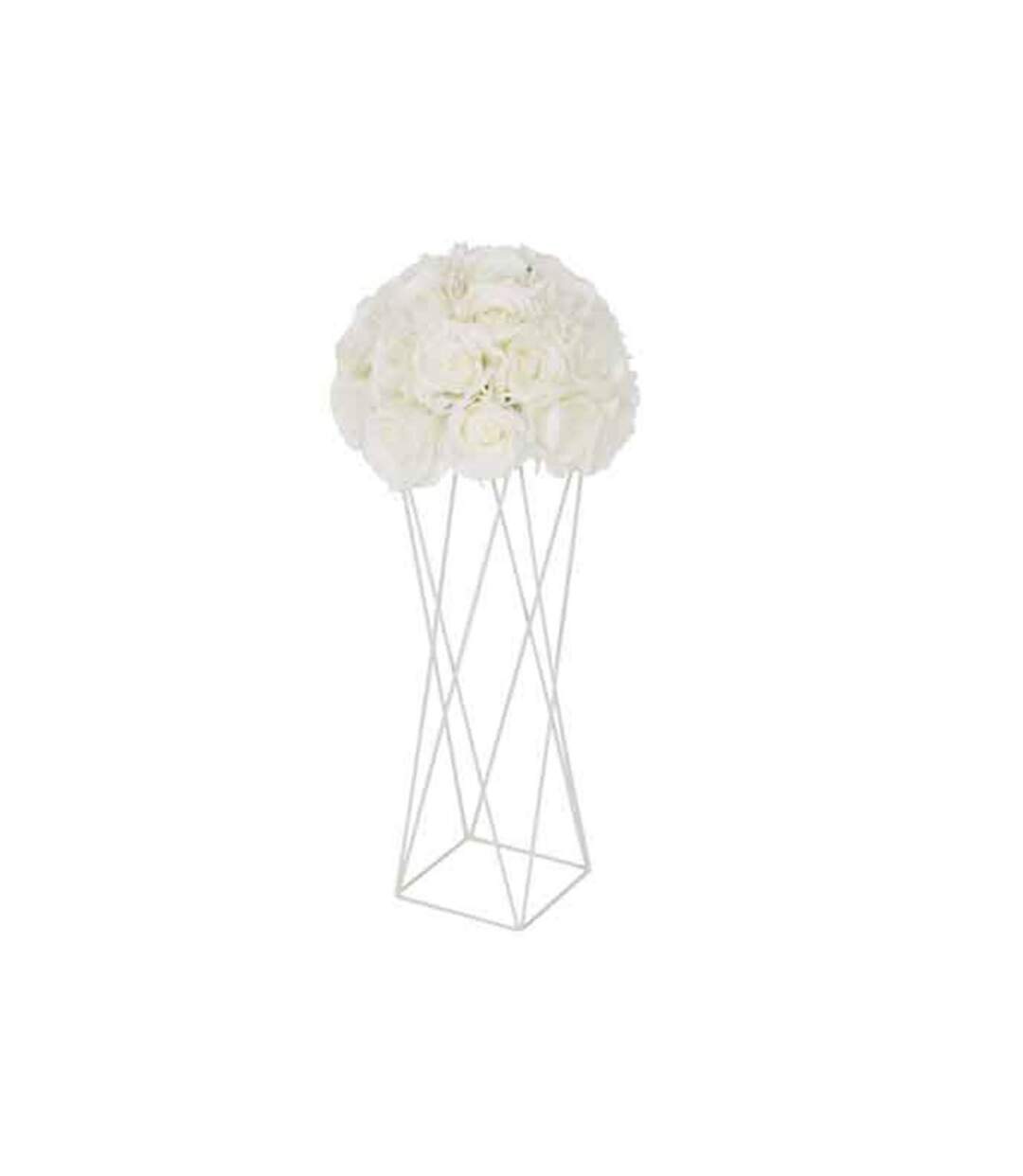 Paris Prix - Cache-pot En Métal support Croix 55cm Blanc