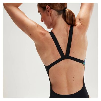 Maillot de bain 1 pièce Speedo ECO  Placement Digital Leaderback Noir/Bleu