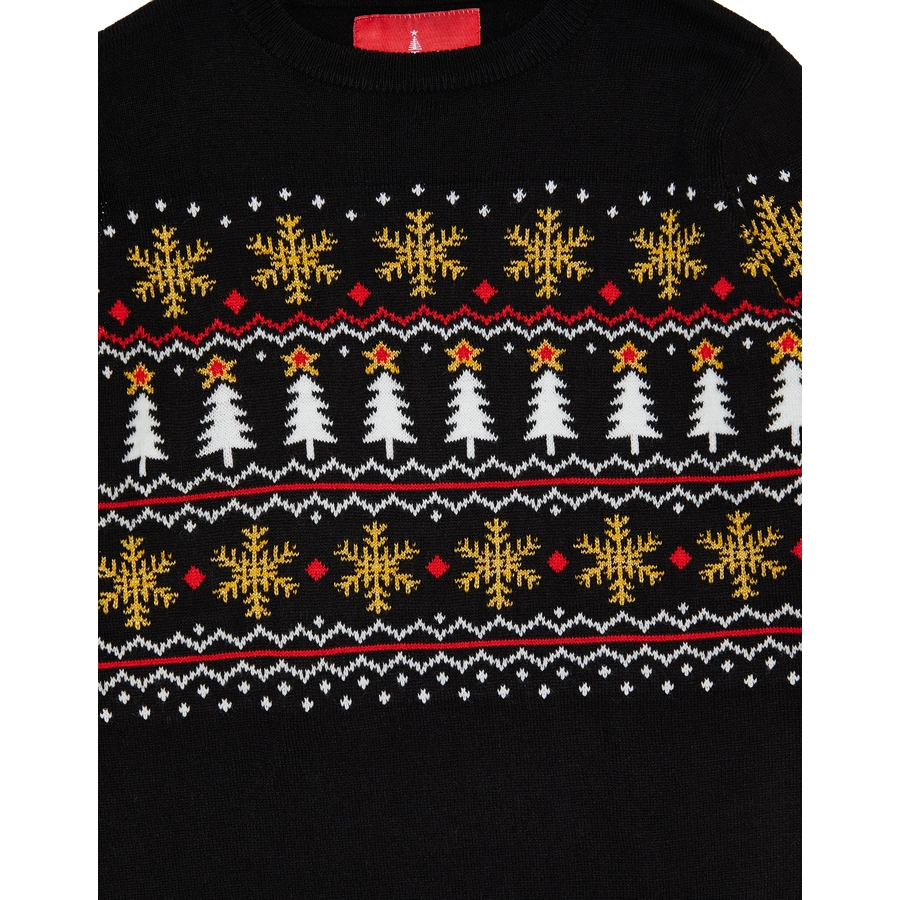 Threadboys Weihnachtspullover THB Boys Christmas Jumper Knitwear ELP Black