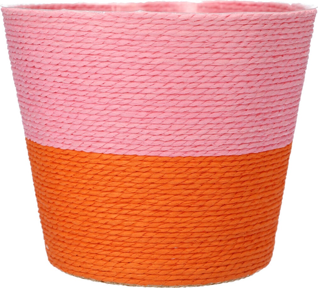 Duif plantenmand Riley roze / oranje D 14 H 11 cm