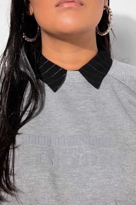 Sweatshirt, oversized, Glitzereffekt, Statement Print