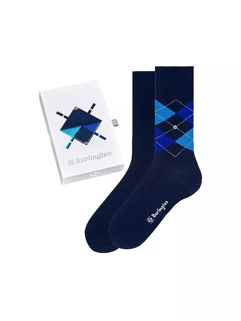 BURLINGTON Herren Socken Geschenkebox 2er Pkg 40-46 dunkelblau