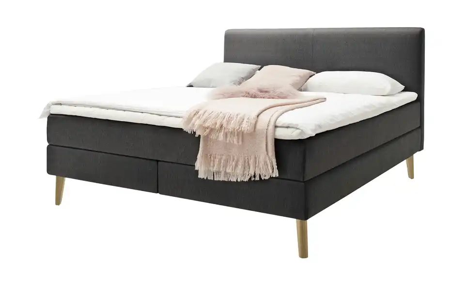Boxspringbett Greta Anthrazit H2 & H3 160 cm
