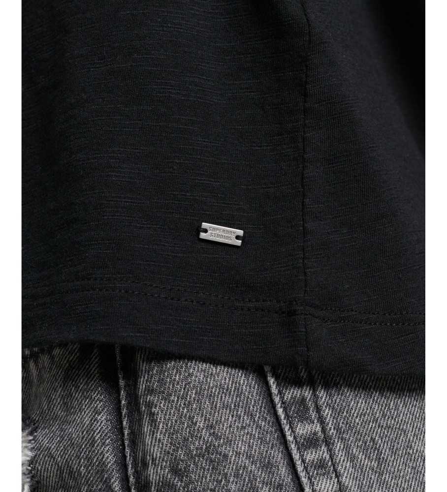 Camiseta de malha Superdry Studios preta