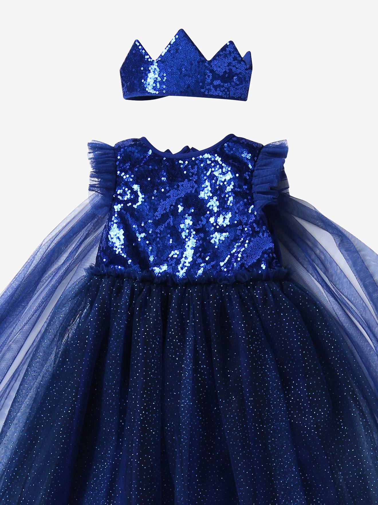 Traje de princesa com véu e coroa verde-esmeralda