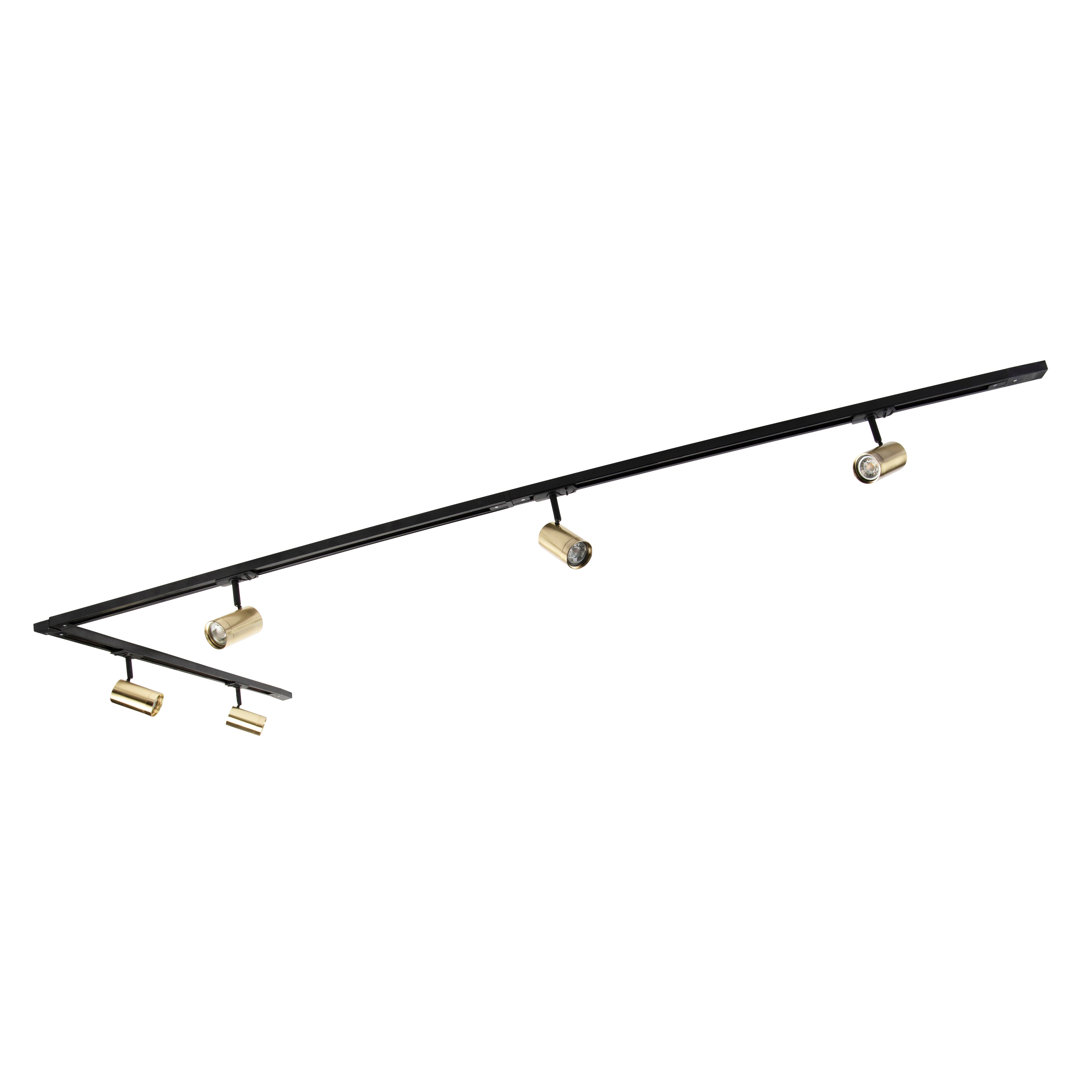 Modern railsysteem met 5 spots goud 1-fase  - Iconic Jeana