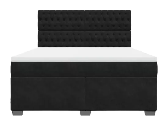 Sommier à lattes de lit avec matelas Noir 180x200 cm Velours