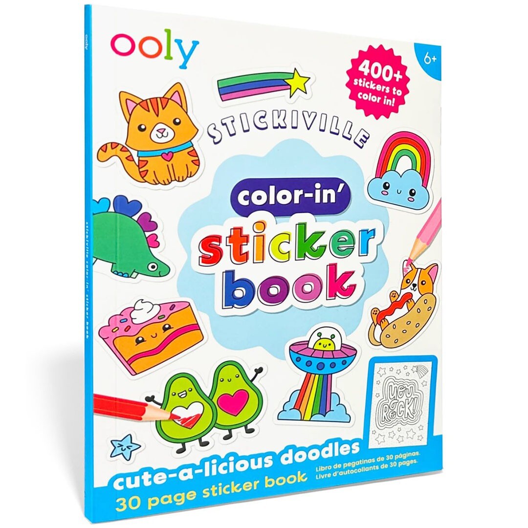 Ooly kleurboek stickers - cute-a-licious doodles