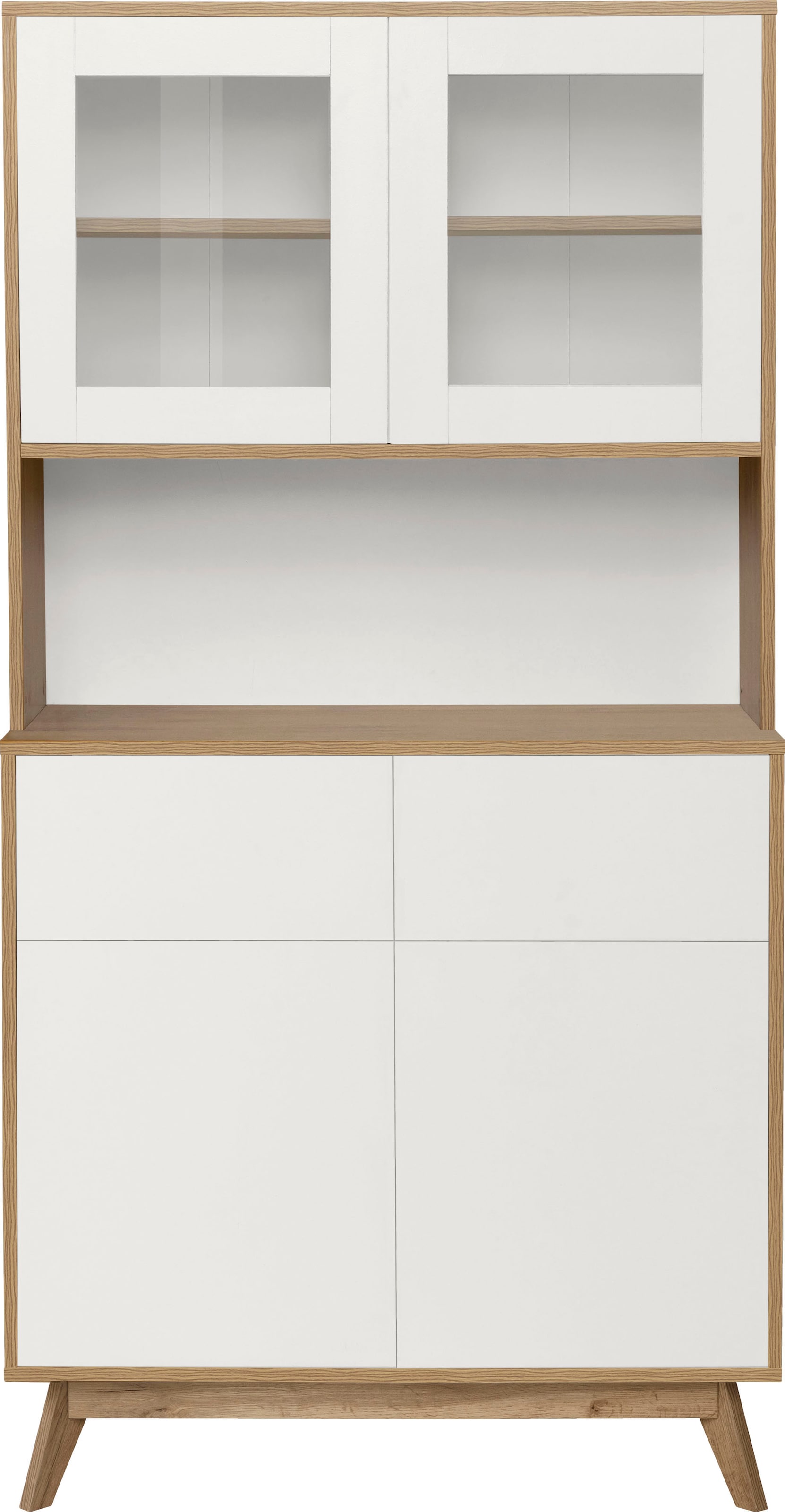 Home affaire Buffet »Skandi« 2 Glastüren, 2 Holztüren und 2 Schubkasten, Breite 84cm, Höhe 165cm