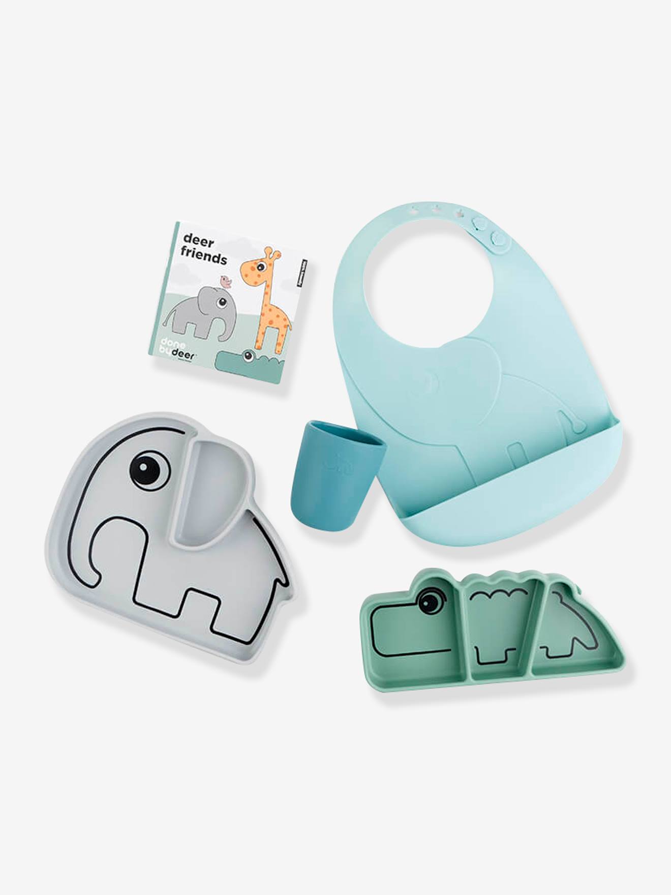 Estojo de silicone Stick&Stay para 4 utensílios de cozinha da DONE BY DEER Goodie Box - Azul