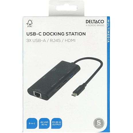 Deltaco usb-c dockingstation