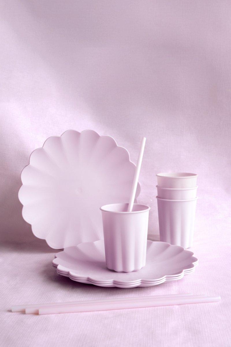 Paars Rietjes Plastic 23cm 12st