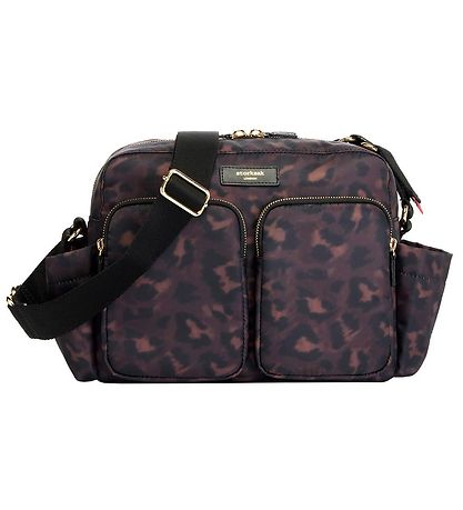 Storksak Kinderwagentasche - Black/Leopard