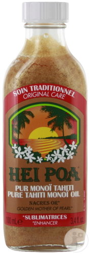 Hei Poa Pur Monoï Tahiti Tiaré Nacres Or Sublimatrices Flacon 100ml