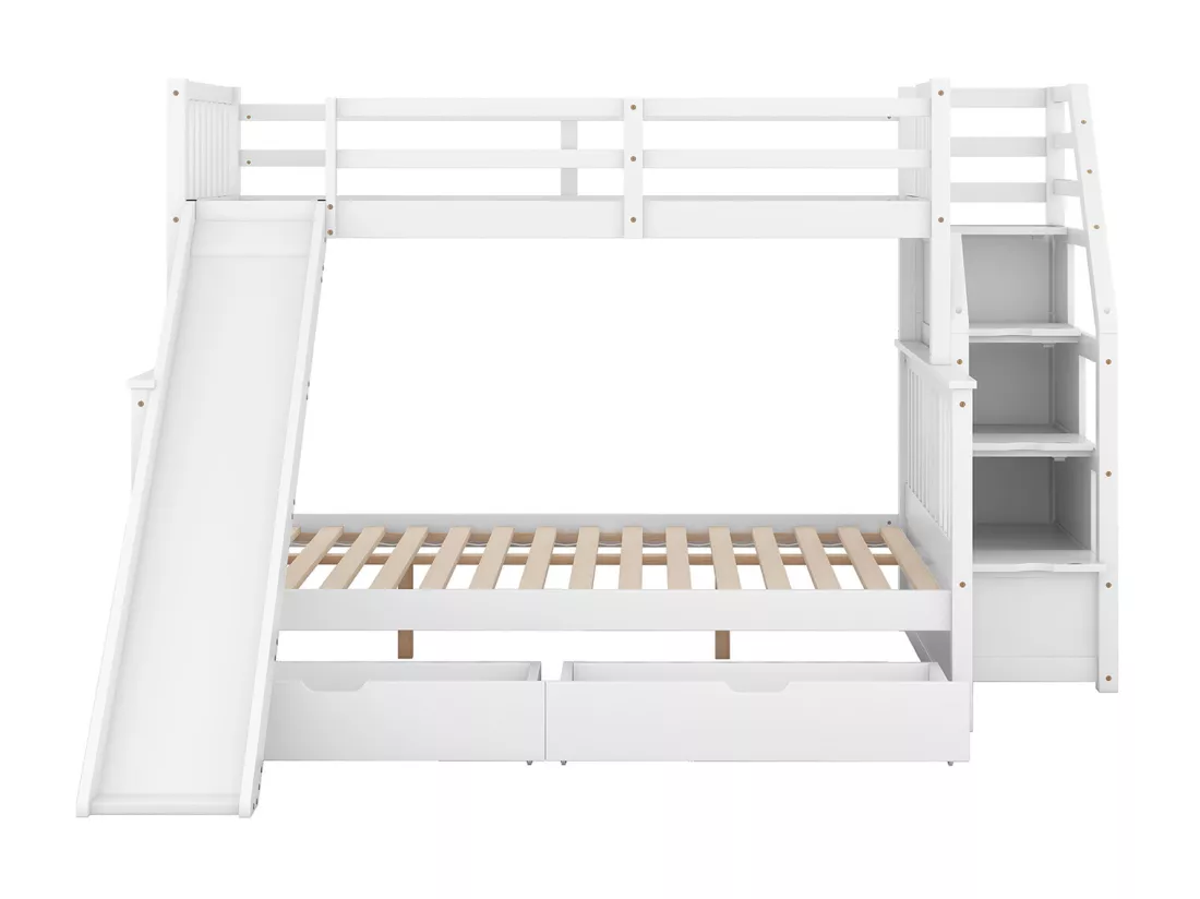 Lit gigogne cabane - 2 x 90 x 190 cm - Gris- Sweiko