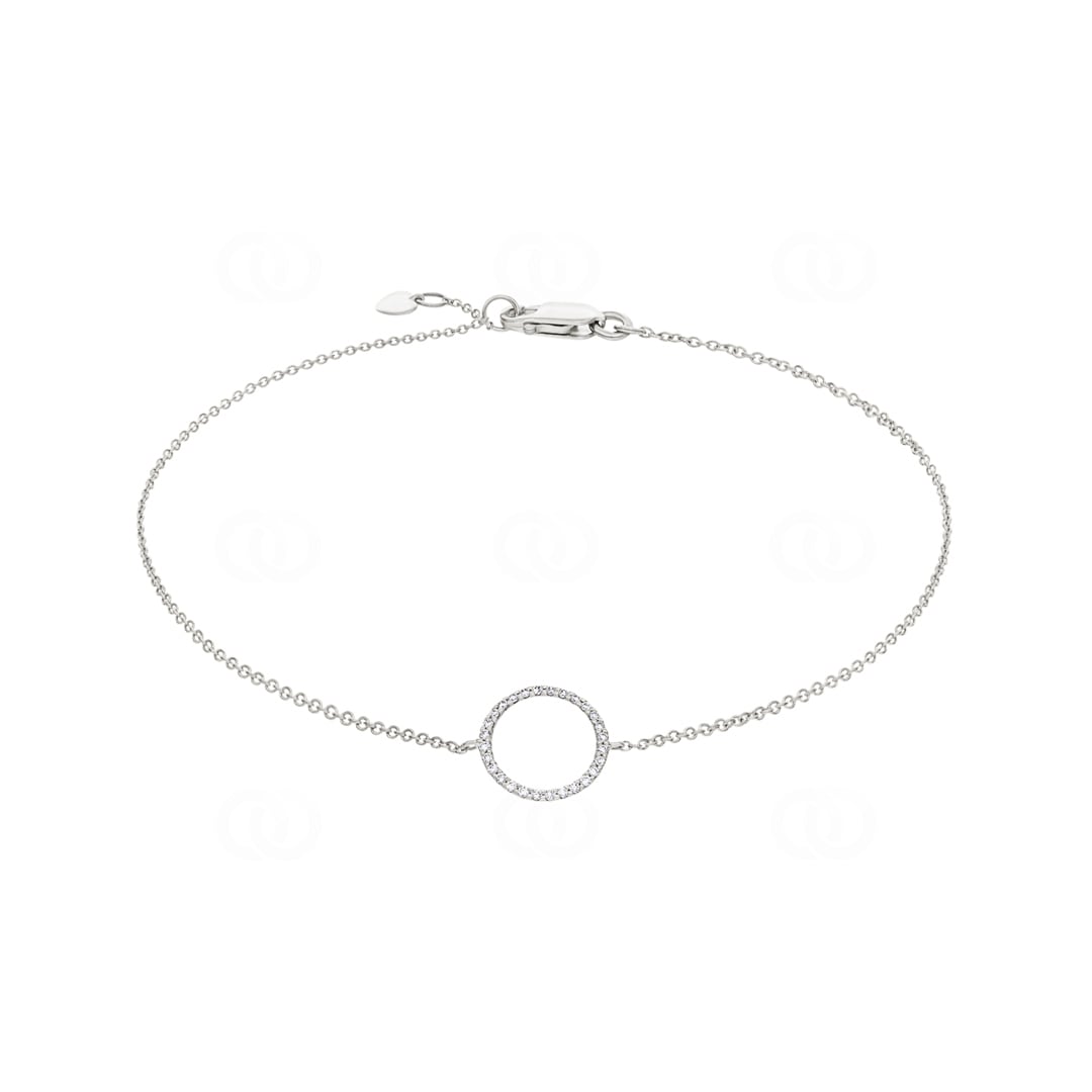 Armband 750/18 K Weissgold mit Diamanten 0.09 ct H/si