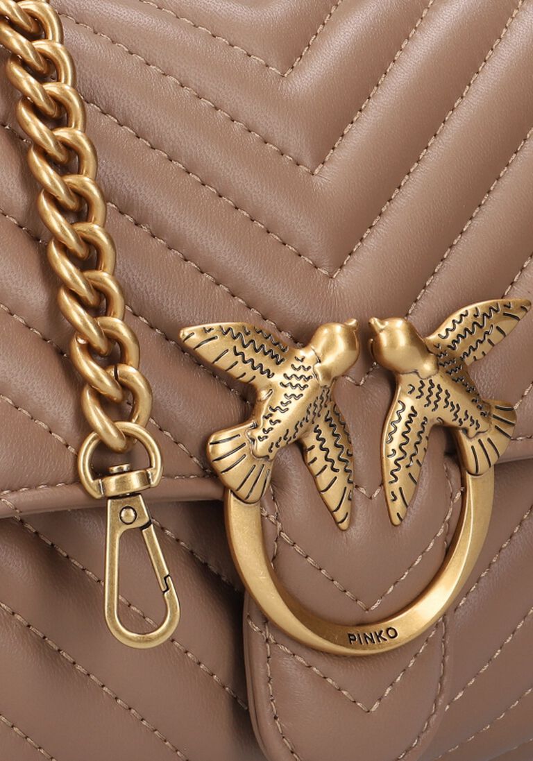 taupe pinko schoudertas love lady puff