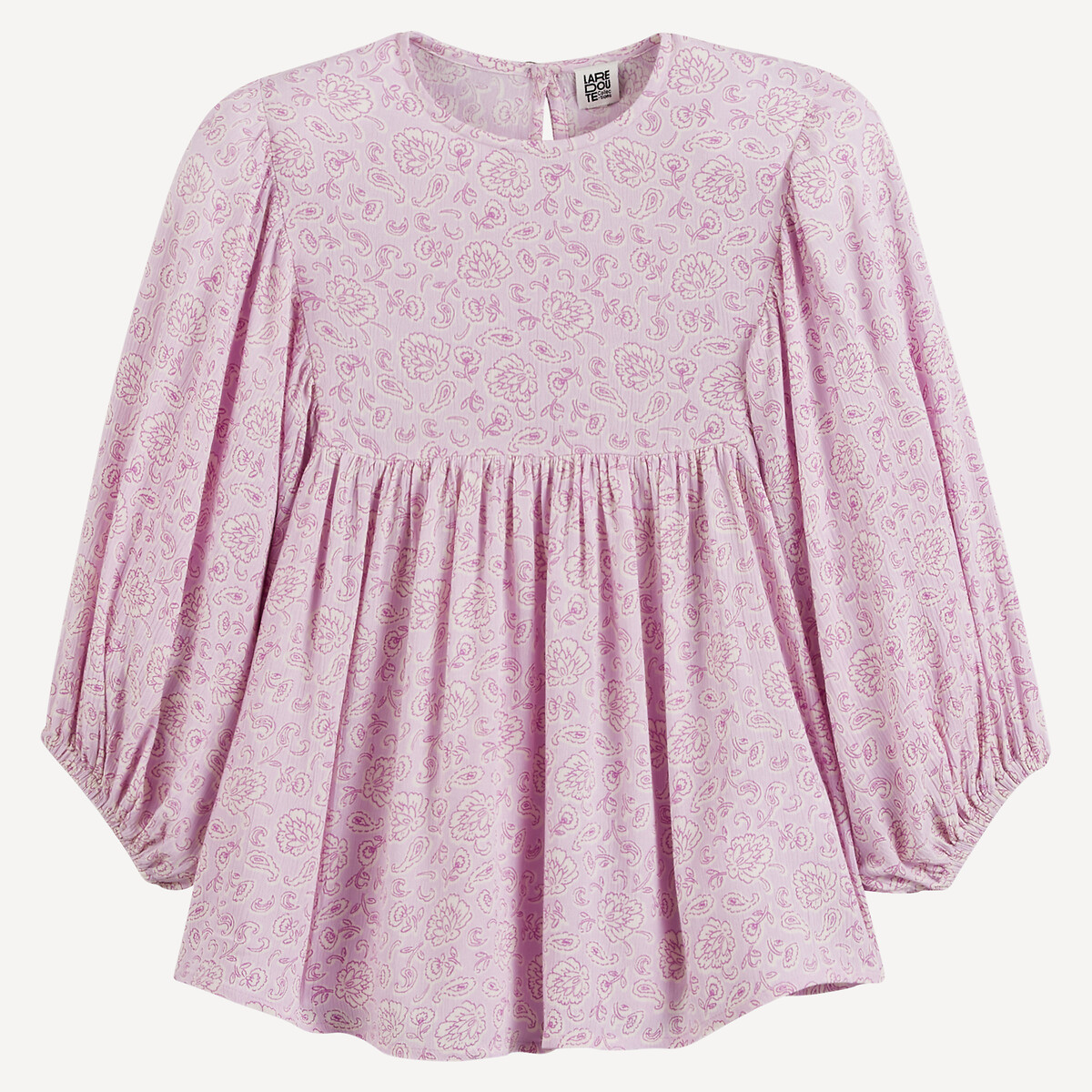 COLEÇÕES LA REDOUTE<br>Blusa ampla estampada com mangas curtas