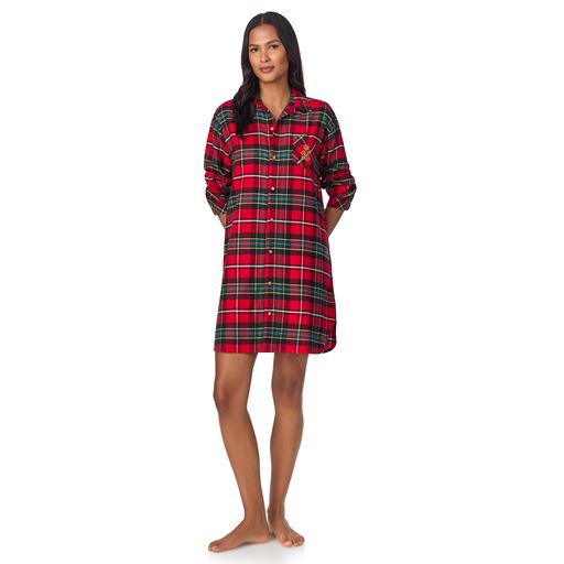 Lauren Ralph Lauren Langærmet Natskjorte, Red Plaid, M