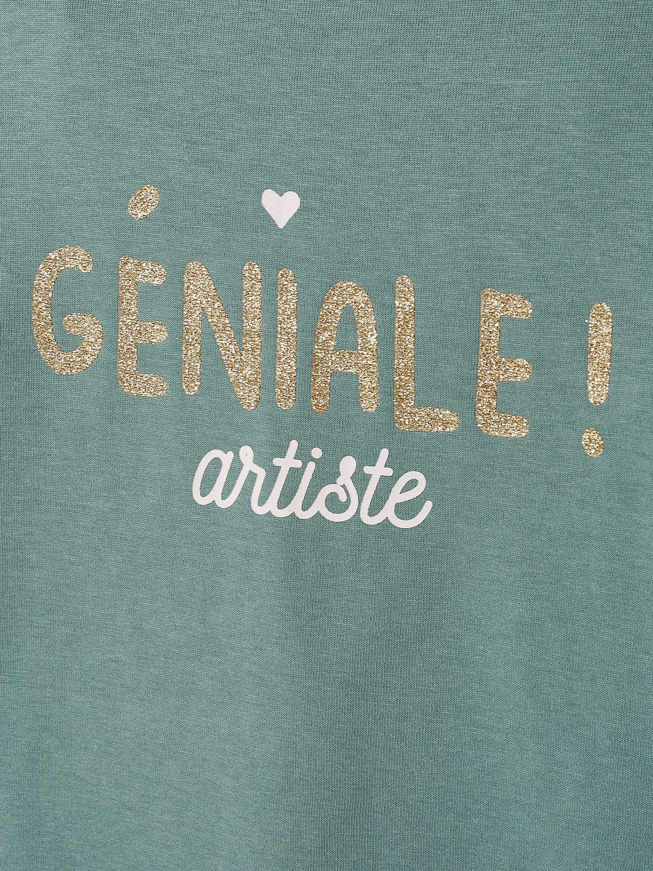 Camiseta com mensagem, para menina, cor off-white