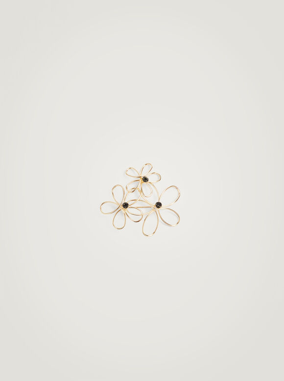 Broche de flor - Dourado