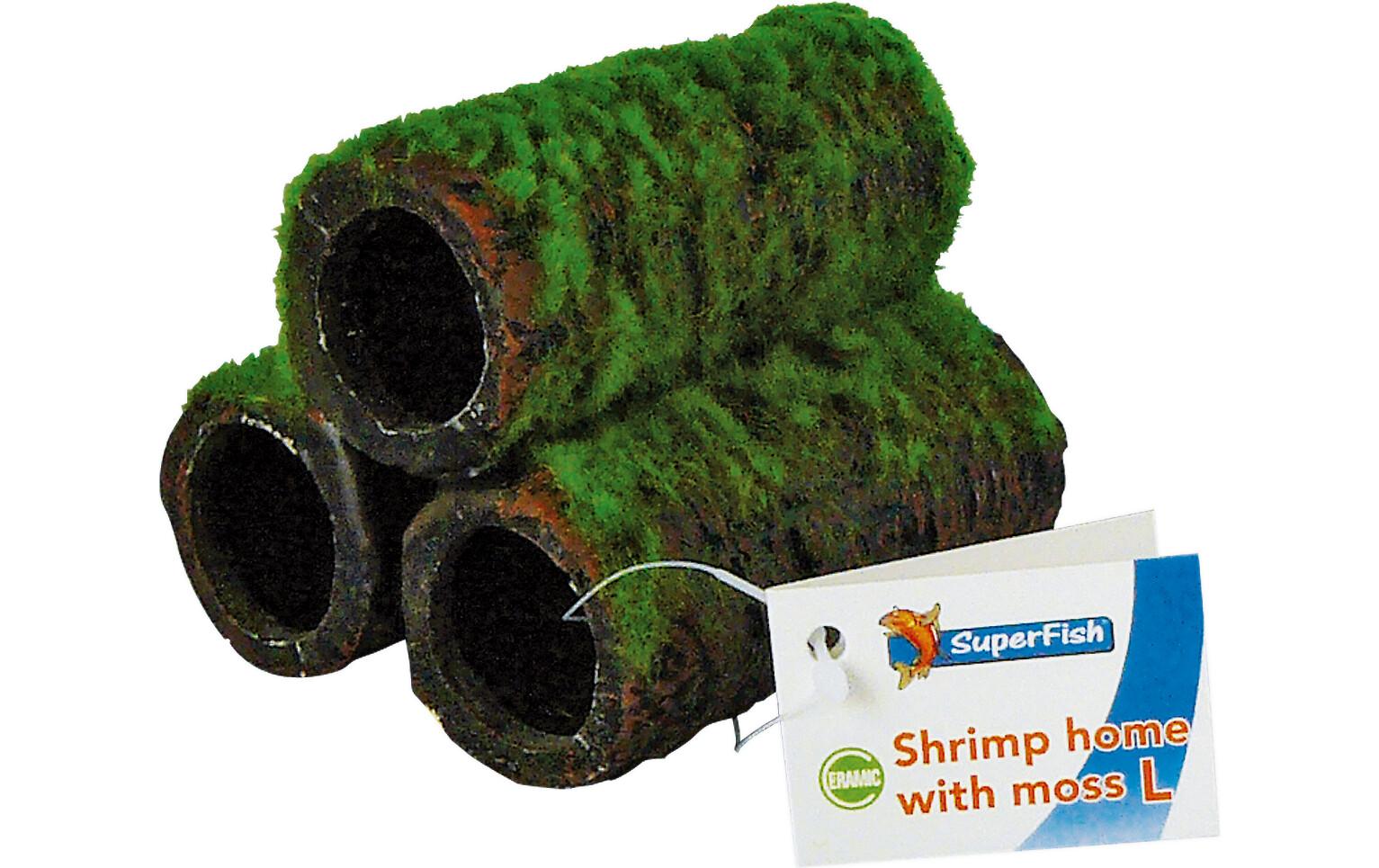 Shrimp Garnelenturm mit Moos LKeramik-Dekoration