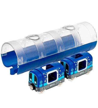 BRIO WoRød Metro m. Tunnel - 3 dele - Sølvlysende 33970