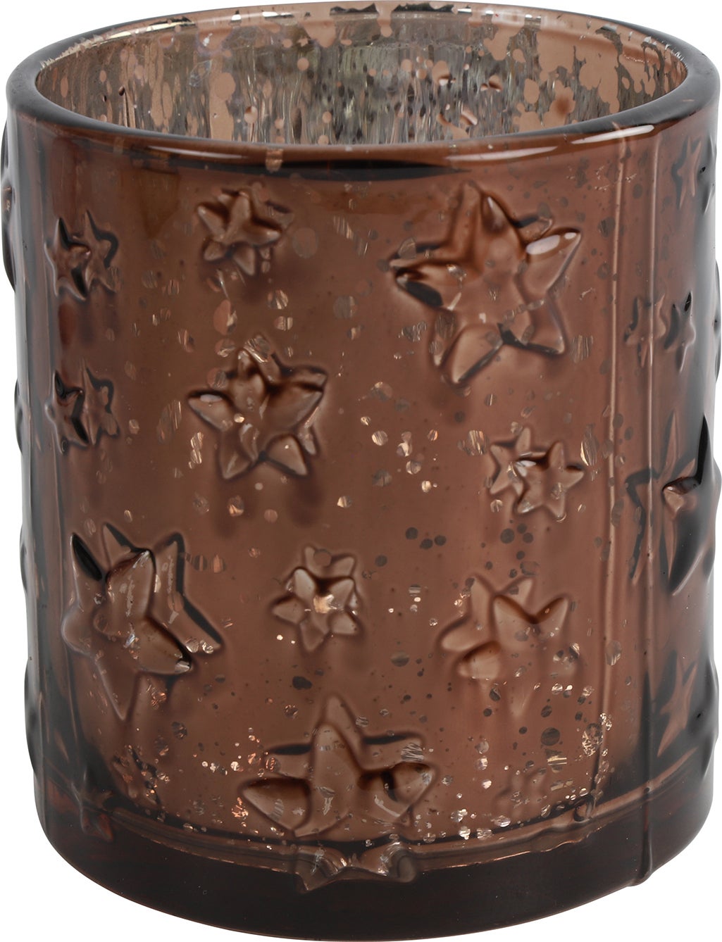 Countryfield waxinelichthouder Kady bruin 7 x 7 x 8 cm
