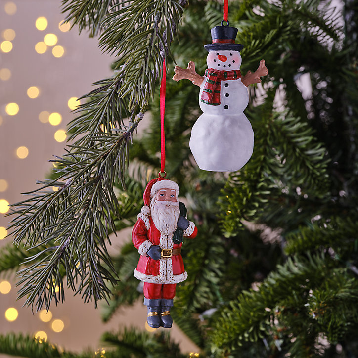Bonhomme de neige et père noël (2 pièces)