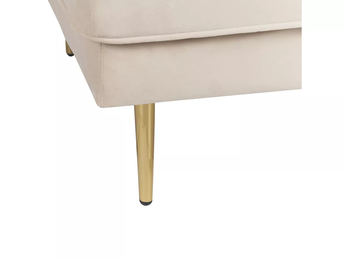 Chaise longue côté droit en velours beige MIRAMAS