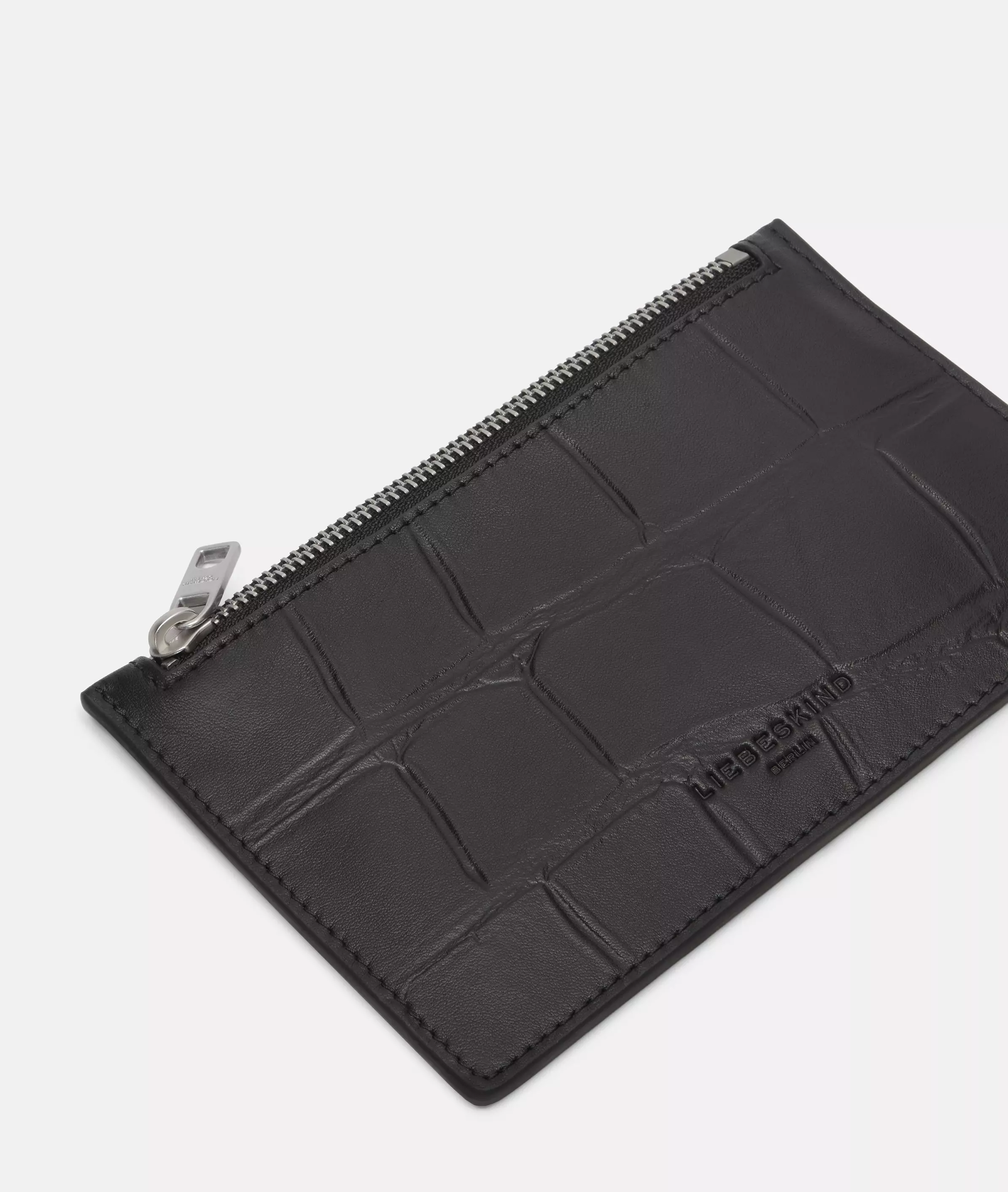 Croc Kiwi Pouch Leather pouch with crocodile embossing