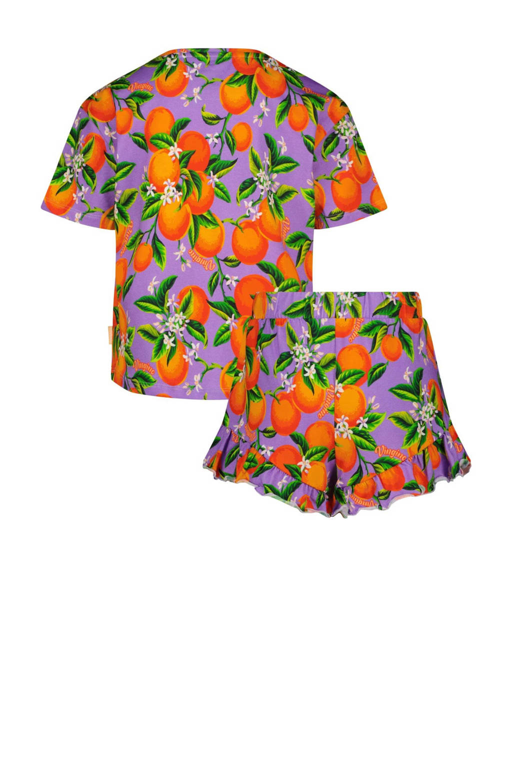 Vingino shortama Waranda met all over print lila/oranje/groen