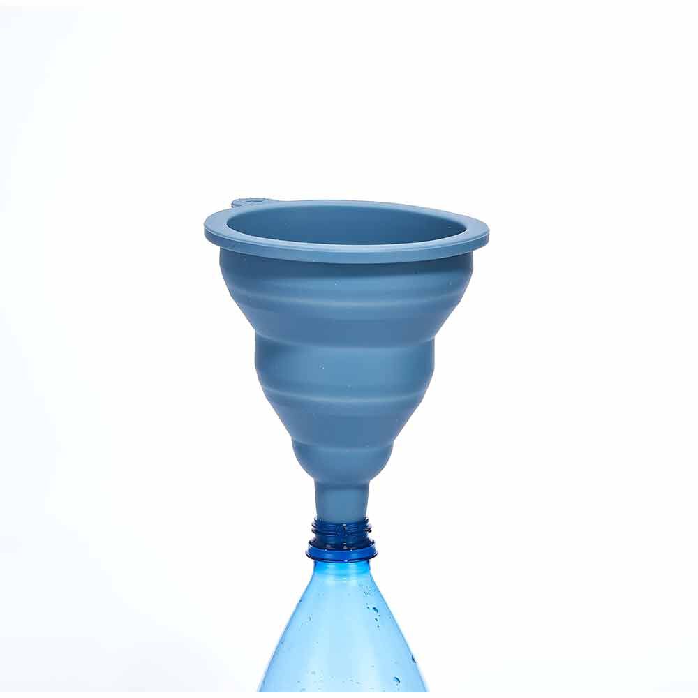 Entonnoir pliable rétractable en silicone bleu