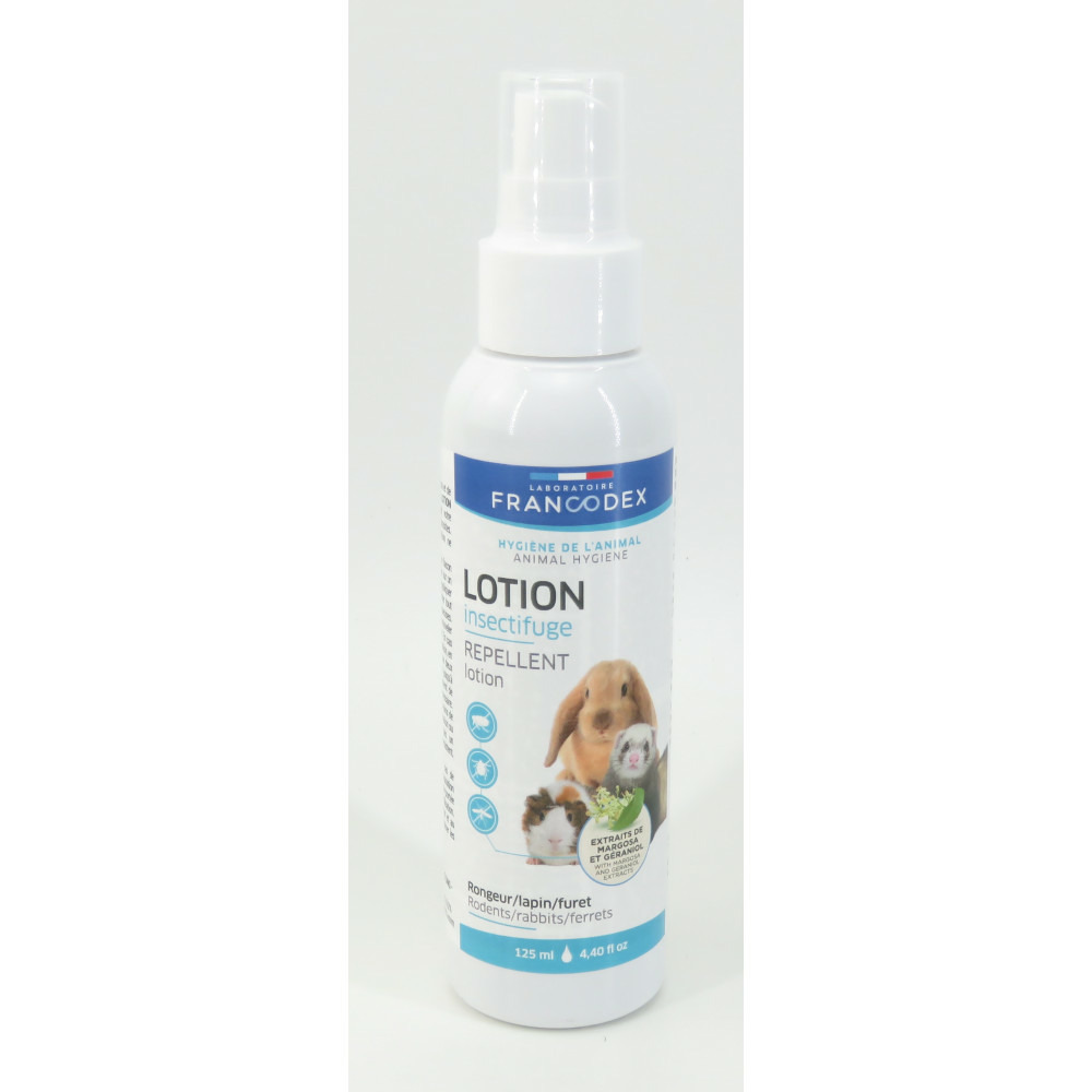 Lotion insectifuge pour rongeur, lapin, furet 125 ml.
