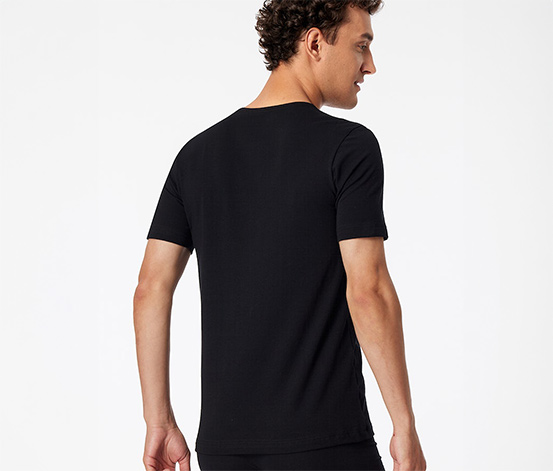 2 SCHIESSER T-Shirts mit Bio-Baumwolle, schwarz