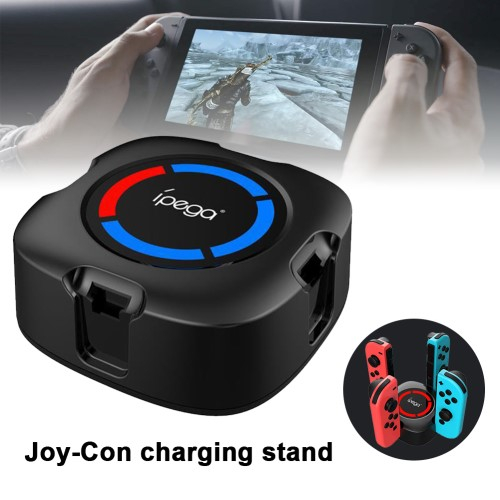 (4-fach) Ladestation Charging Dock für Nintendo Switch / OLED Joy-Con mit LED Ladeindikator - Schwarz