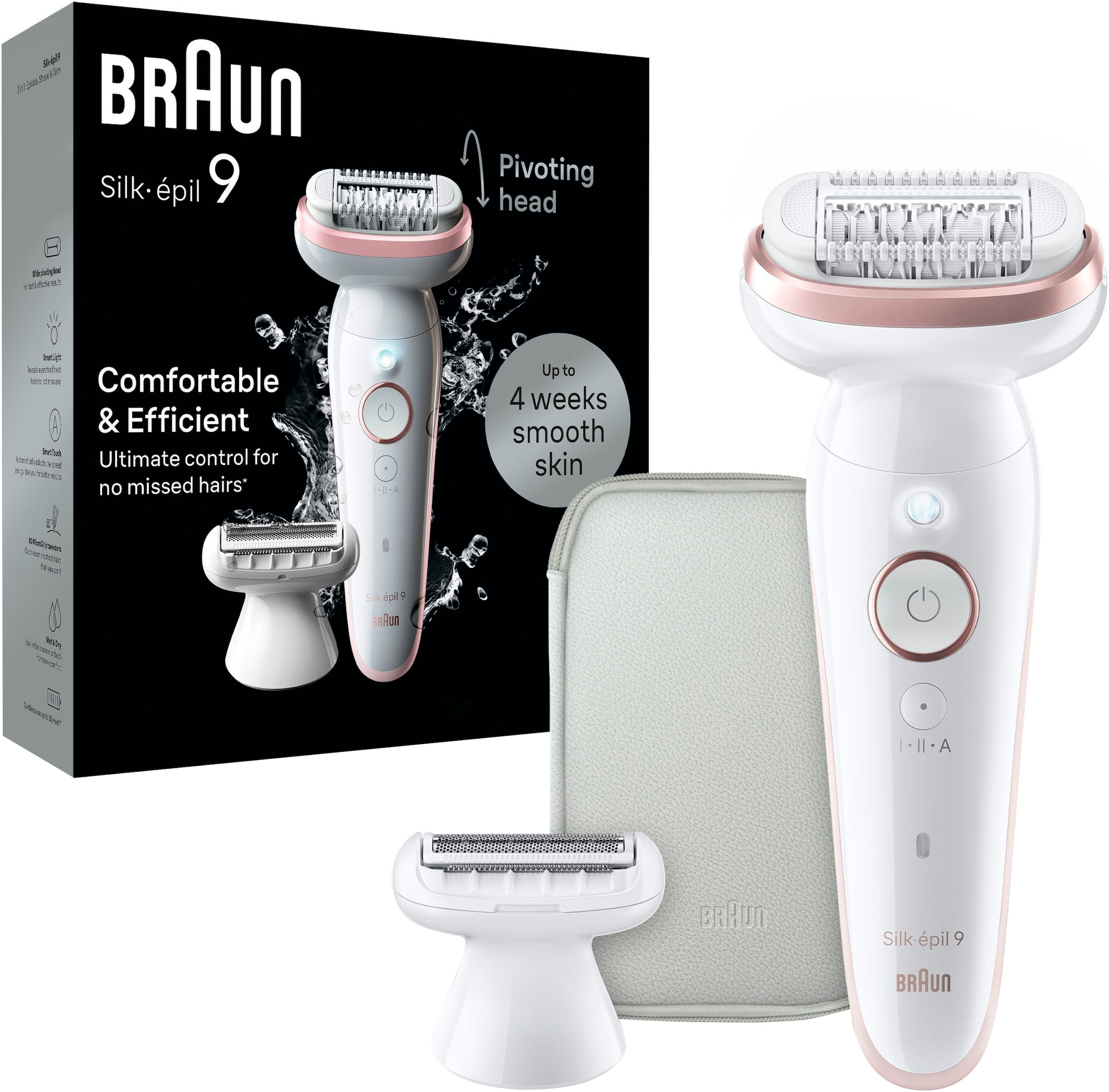Braun Epilierer »Silk-épil 9 9-030« Rasier-& Trimmeraufsatz, mit Etui