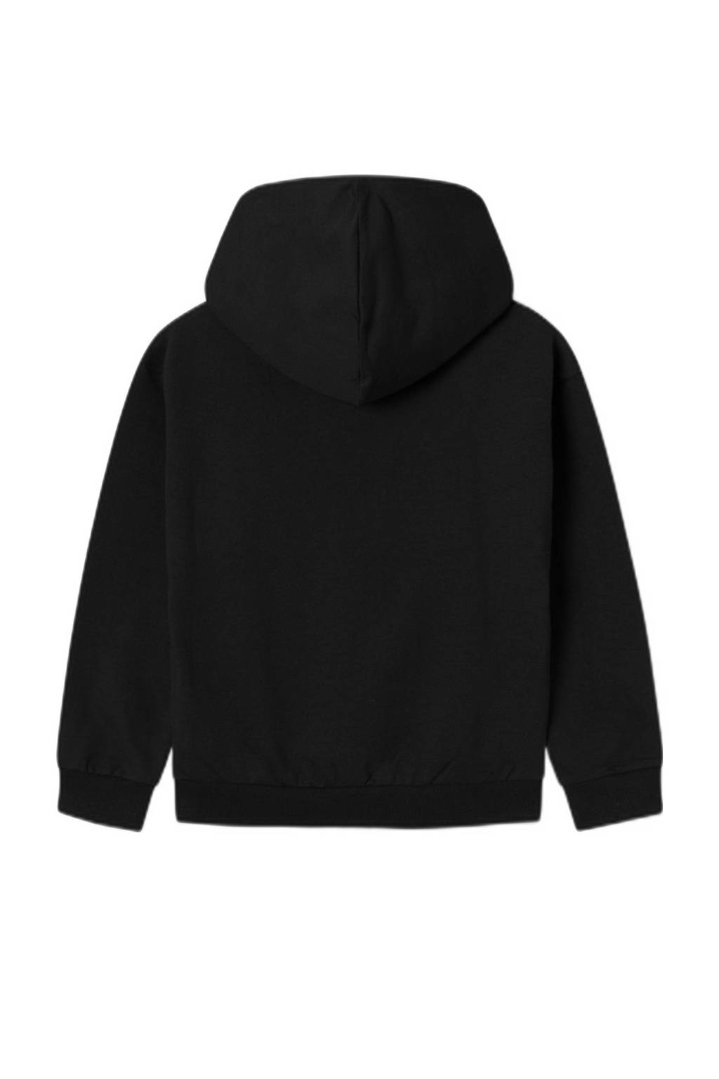NAME IT hoodie NKFJXEMI WEDNESDAY met printopdruk zwart