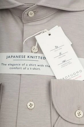 Profuomo Japanese Knitted Overhemd Melange Beige PP2H00008B-F kopen
