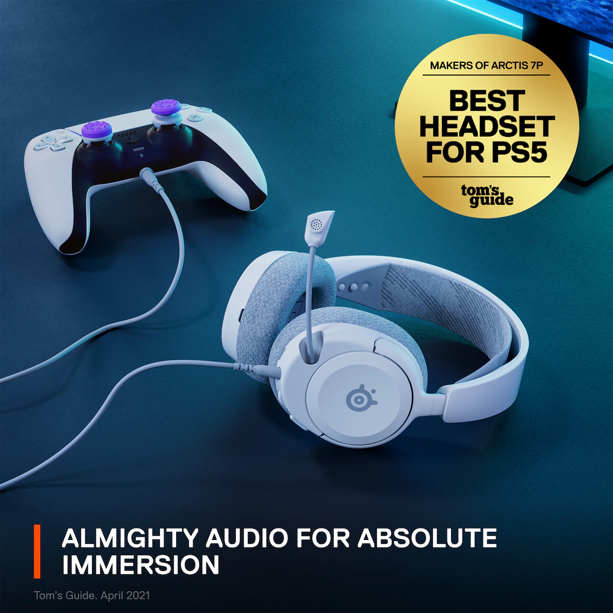 SteelSeries Arctis Nova 1P gaming headset (hvit)