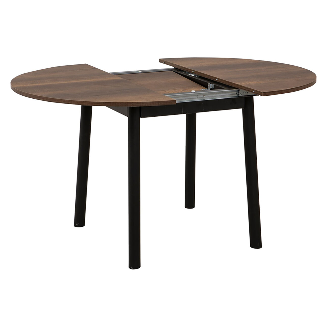 Homitis Table extensible + 2 Chaises Oliver noir/noyer