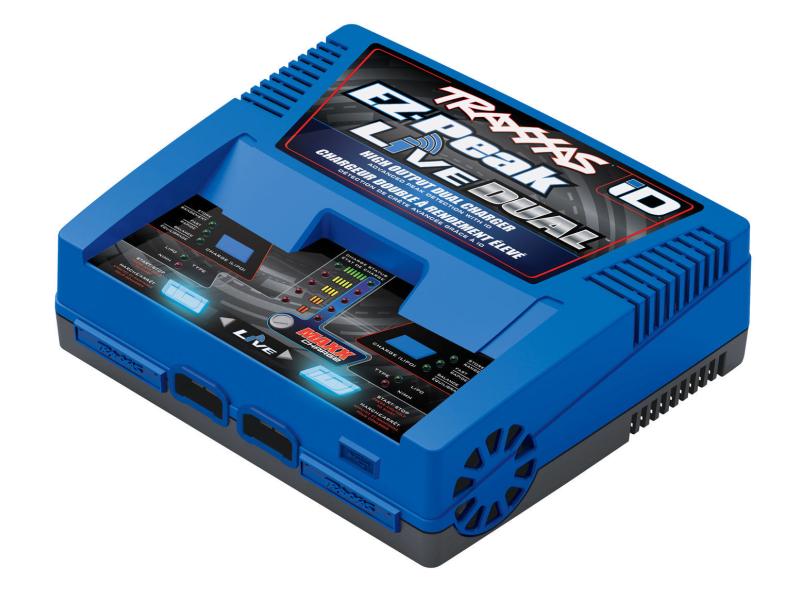 Traxxas Dual-Ladegerät EZ Peak Live Dual 2-4S Leistungsstarkes Ladegerät für Traxxas ID Akkus