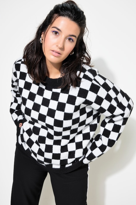 Pullover, Oversize Boxy Shape, Karomuster