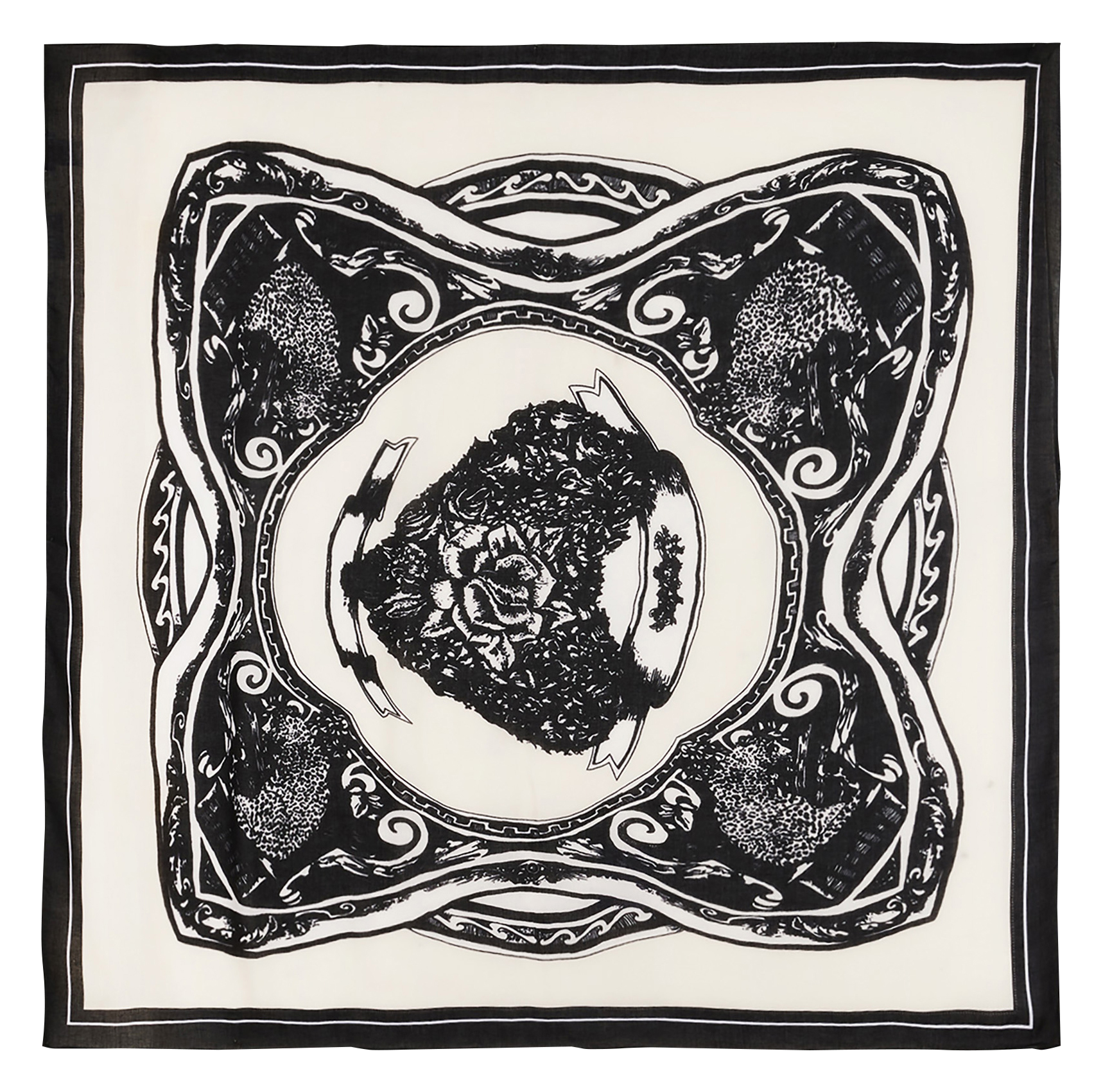 ELISE - Foulard imprimé | Noir